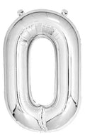 Casey 102cm Silver Balloon Number 0 My Store