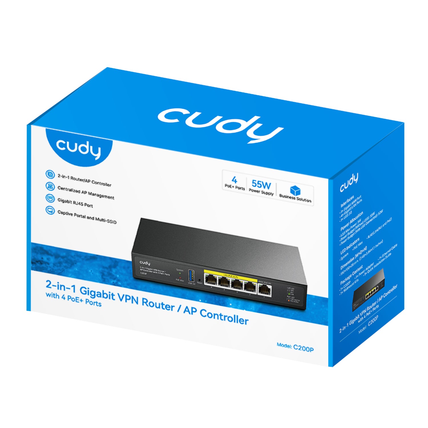 Cudy C200P 2-IN-1 SMB Router / AP Controller