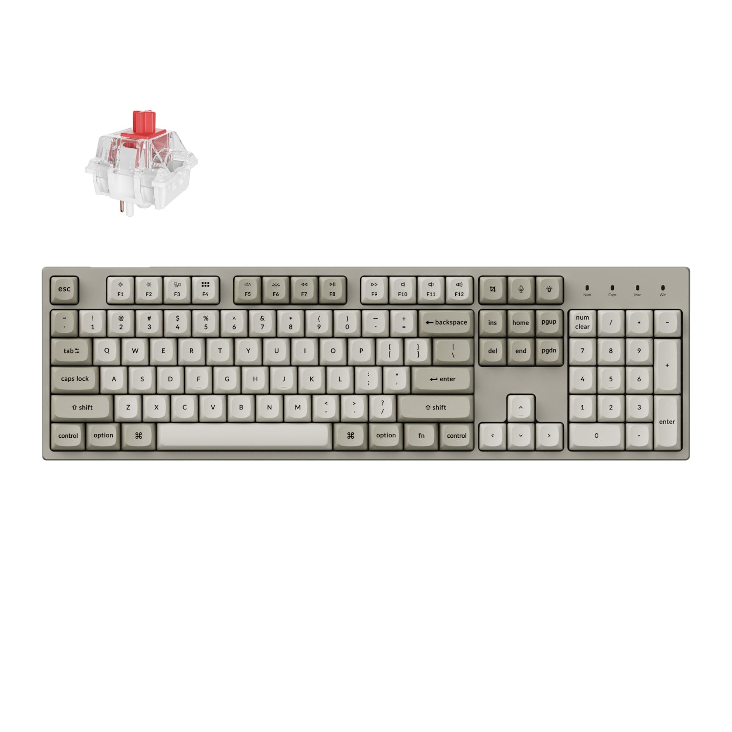 Keychron C2 Pro 100% 8K Super Red Switch Hot-Swap RGB Wired Custom Mechanical Keyboard