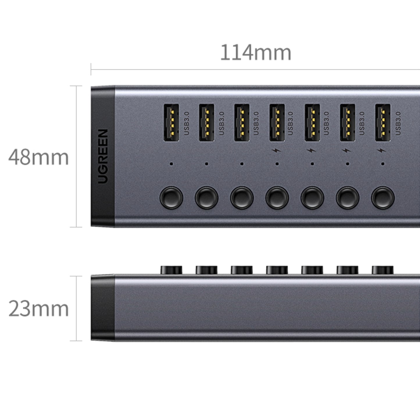 UGREEN 7 in 1 USB 3.0 Hub-Grey