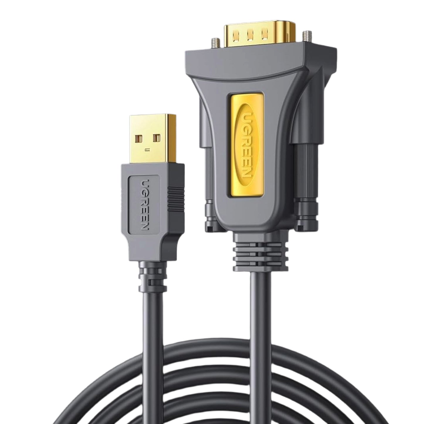 UGREEN USB 2.0 to RS-232 Serial Adapter Cable (USB-A Male to DB9 Male)-Black