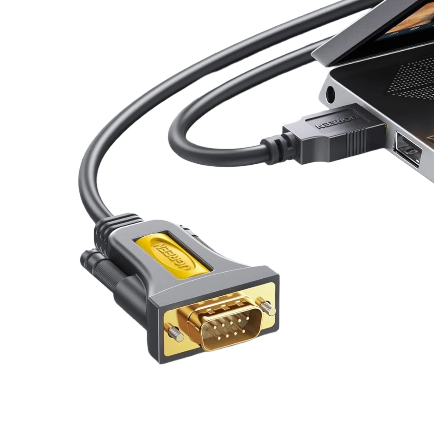 UGREEN USB 2.0 to RS-232 Serial Adapter Cable (USB-A Male to DB9 Male)-Black