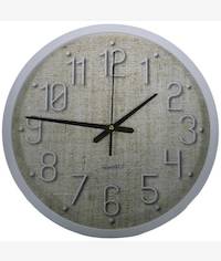 Casey Analog 30cm Round Face White with Black Quartz Wall Clock