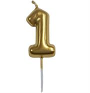Casey 10cm Gold Numerical Birthday Candle