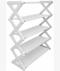 Nordic Wind Cross 5 Tier 15 Shoe Rack White