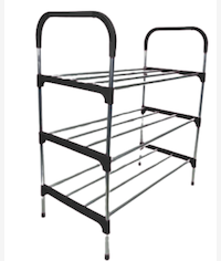 Nordic Black Wind Cross 3 Tier 12 Shoe Steel Rack