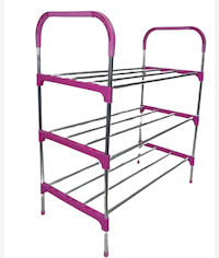 Nordic Wind Pink Cross 3 Tier 12 Shoe Steel Rack