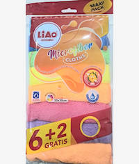 Casey 8 Pack Microfiber 30x30cm Assorted Cleaning Cloths