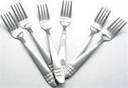 Casey Catering 6 Piece Stainless Steel Dinner Dessert Forks Square Design