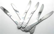 Casey Catering 6 Piece Stainless Steel Dinner Knives Set Square Design