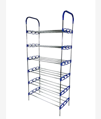 Nordic Wind Blue 6 Tier 18 Shoe Steel Rack