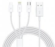 Ezra 3 in1 1meter White Usb Data Cable