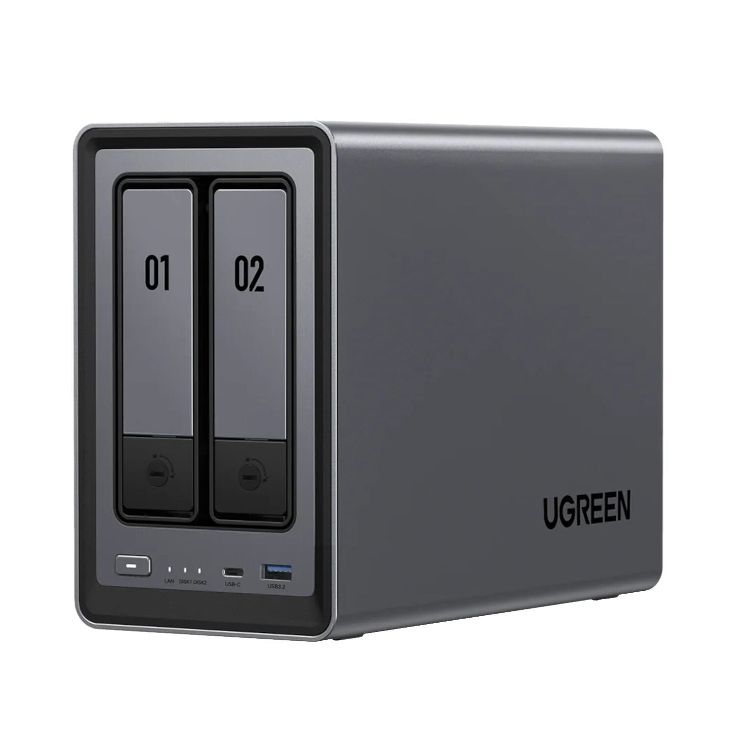 UGreen NASync DXP2800 2 Bay NAS with Seagate Ironwolf NAS 16TB SATA Hard Drive Bundle (2x 8TB)