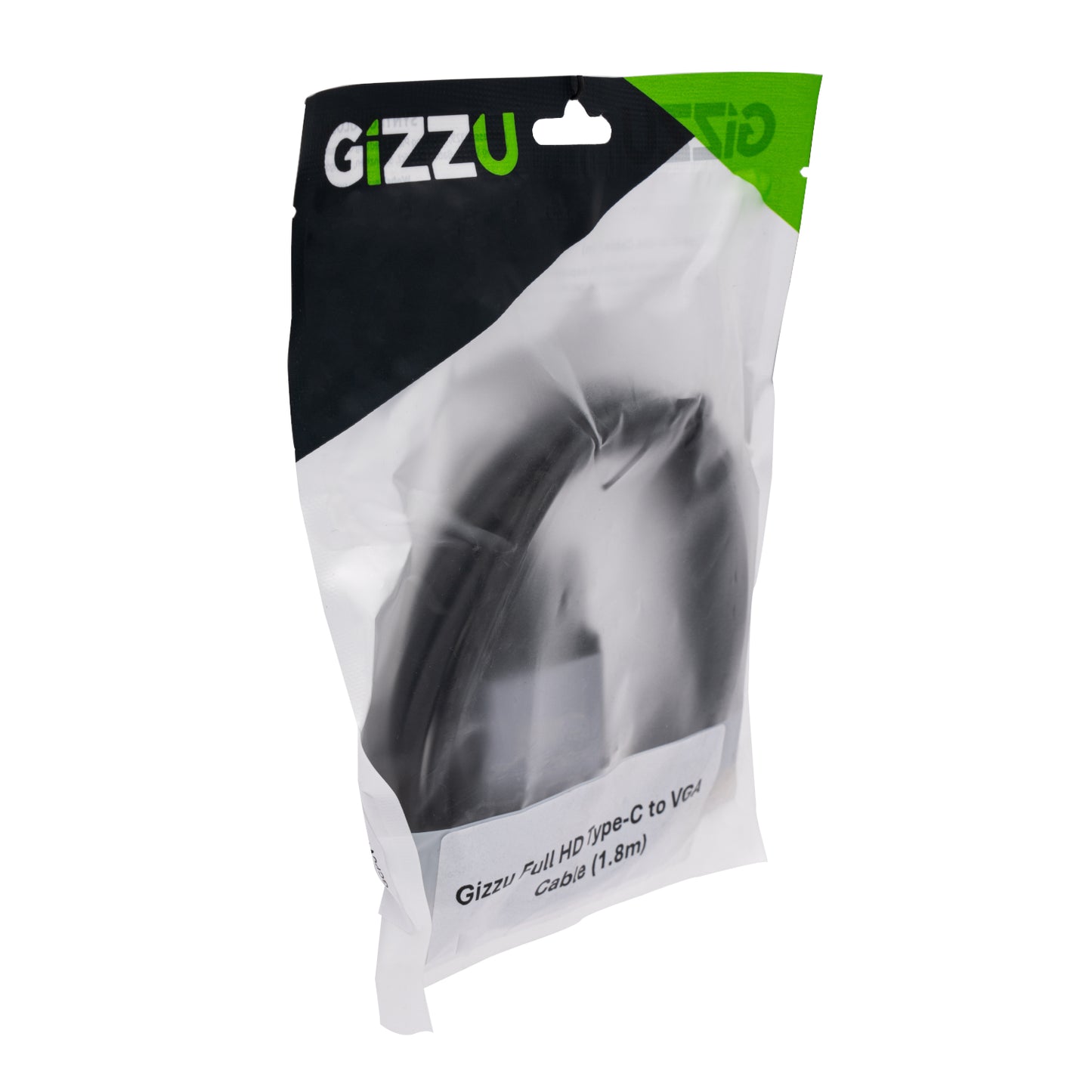 Gizzu Full HD Type-C to VGA Cable (1.8m) - Black