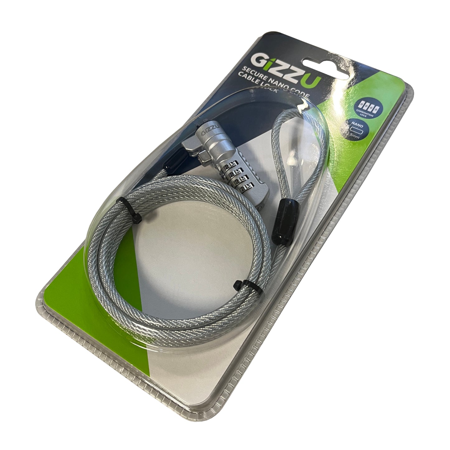 GIZZU 1.8m Nano Combination Lock Security Cable