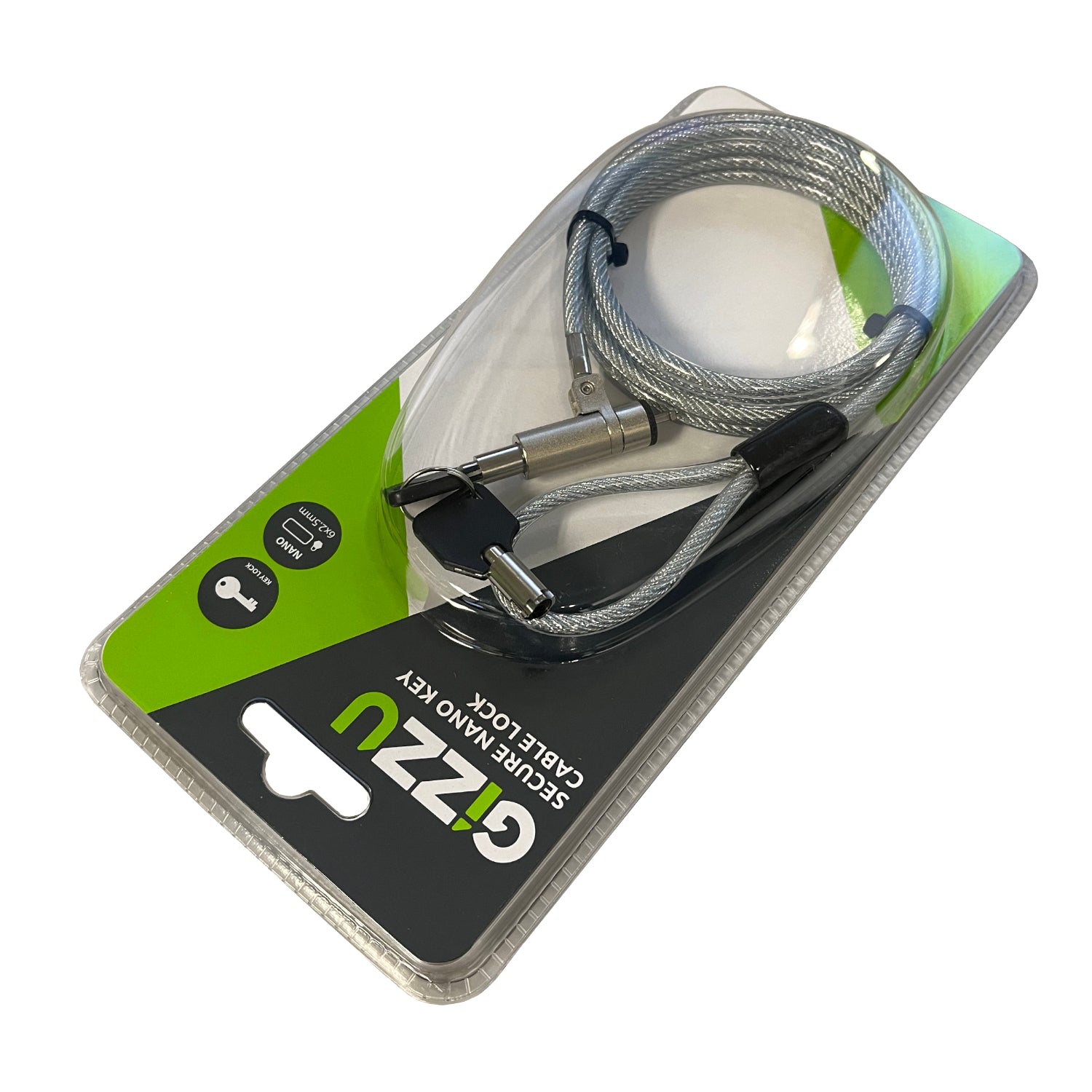 GIZZU 1.8m Nano Key Lock Security Cable with Key