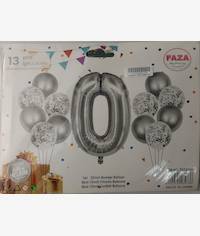 Casey 13pc Silver and White Balloon Set Nr 0