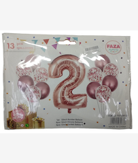 Casey 13pc Rose Gold and White Balloon Set Nr 2