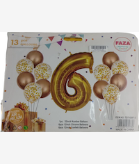 Casey 13pc Gold and White Balloon Set Nr 6