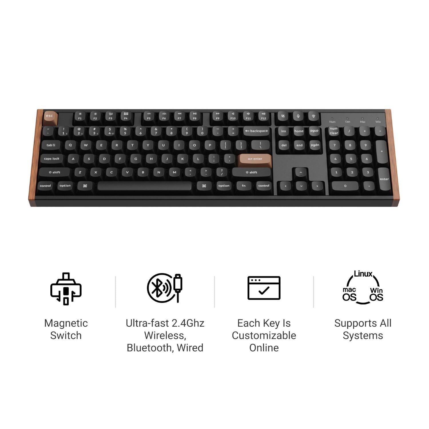 Keychron K10 HE 100% Wireless Magnetic Gaming Keyboard Nebula Switches – Black