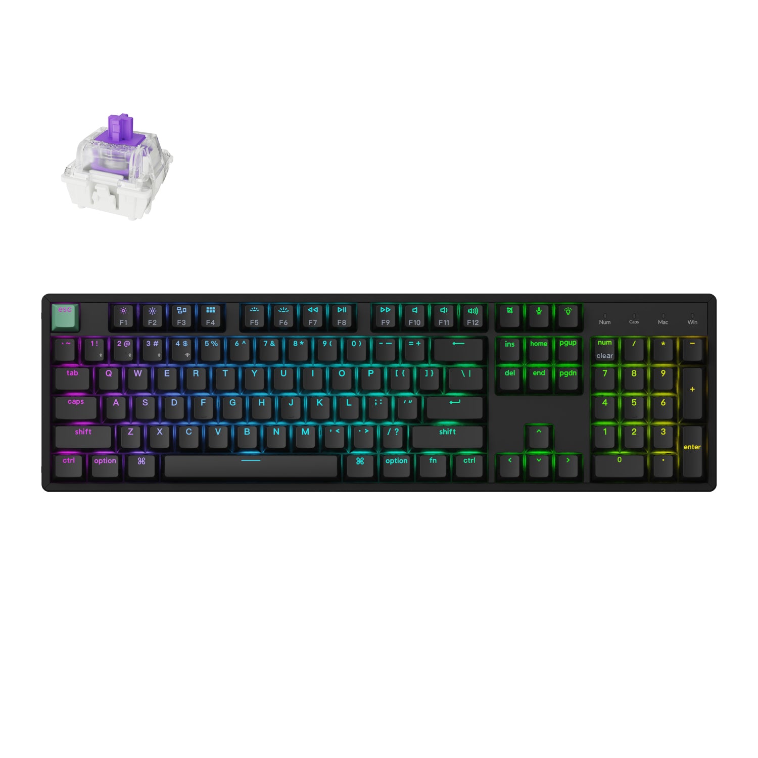 Keychron K10 HE 100% Hot-Swap Gateron Dbl-Rail Nebula Switch RGB Wireless Keyboard - Black