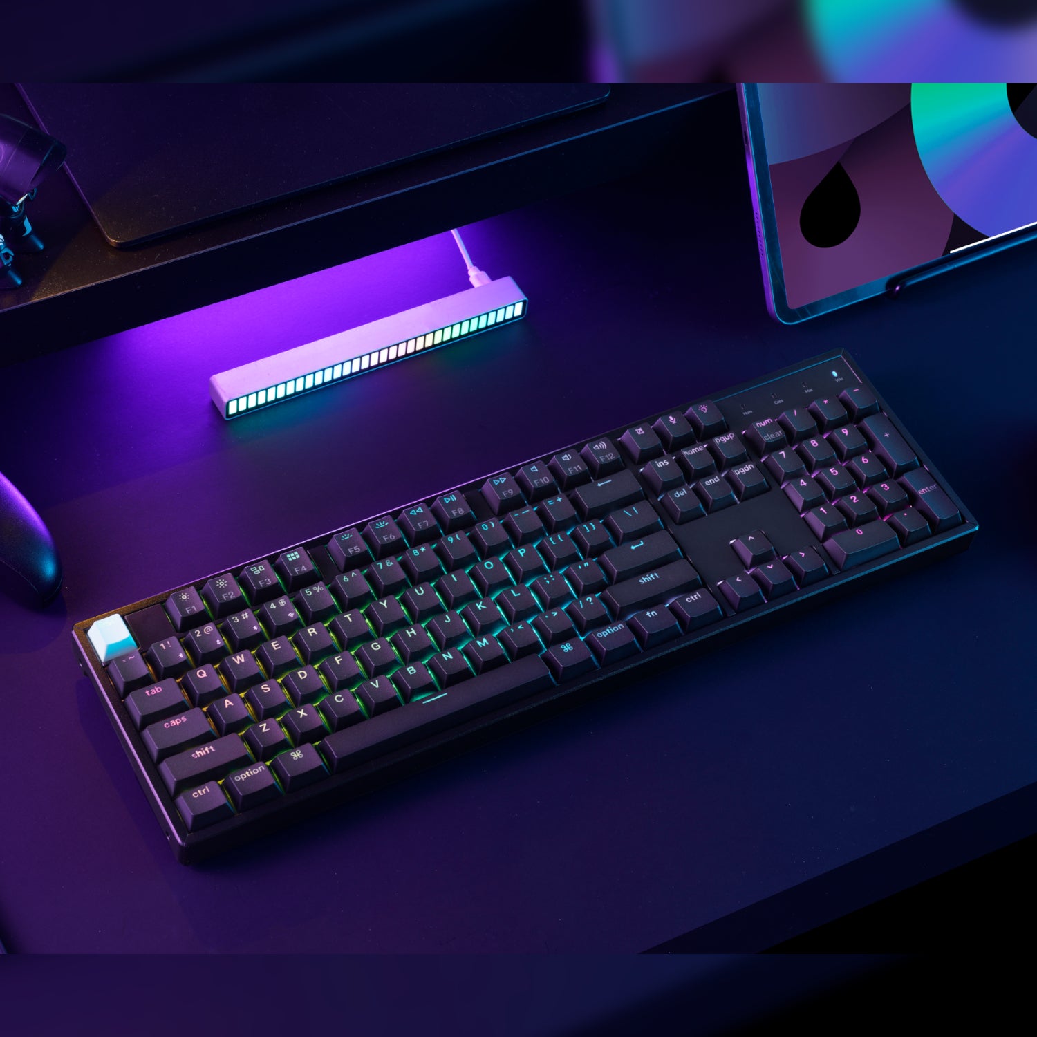 Keychron K10 HE 100% Hot-Swap Gateron Dbl-Rail Nebula Switch RGB Wireless Keyboard - Black