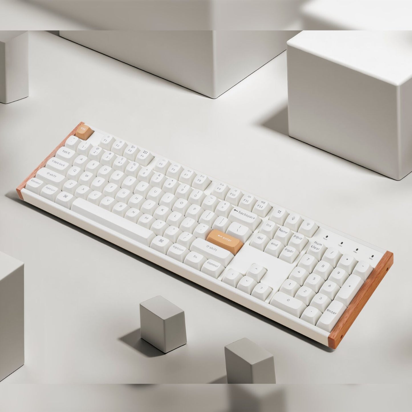 Keychron K10 HE Special Edition Full-size Hot-Swap Gateron Dbl-Rail Nebula Switch RGB Wireless Keyboard - White (Wood + Al)