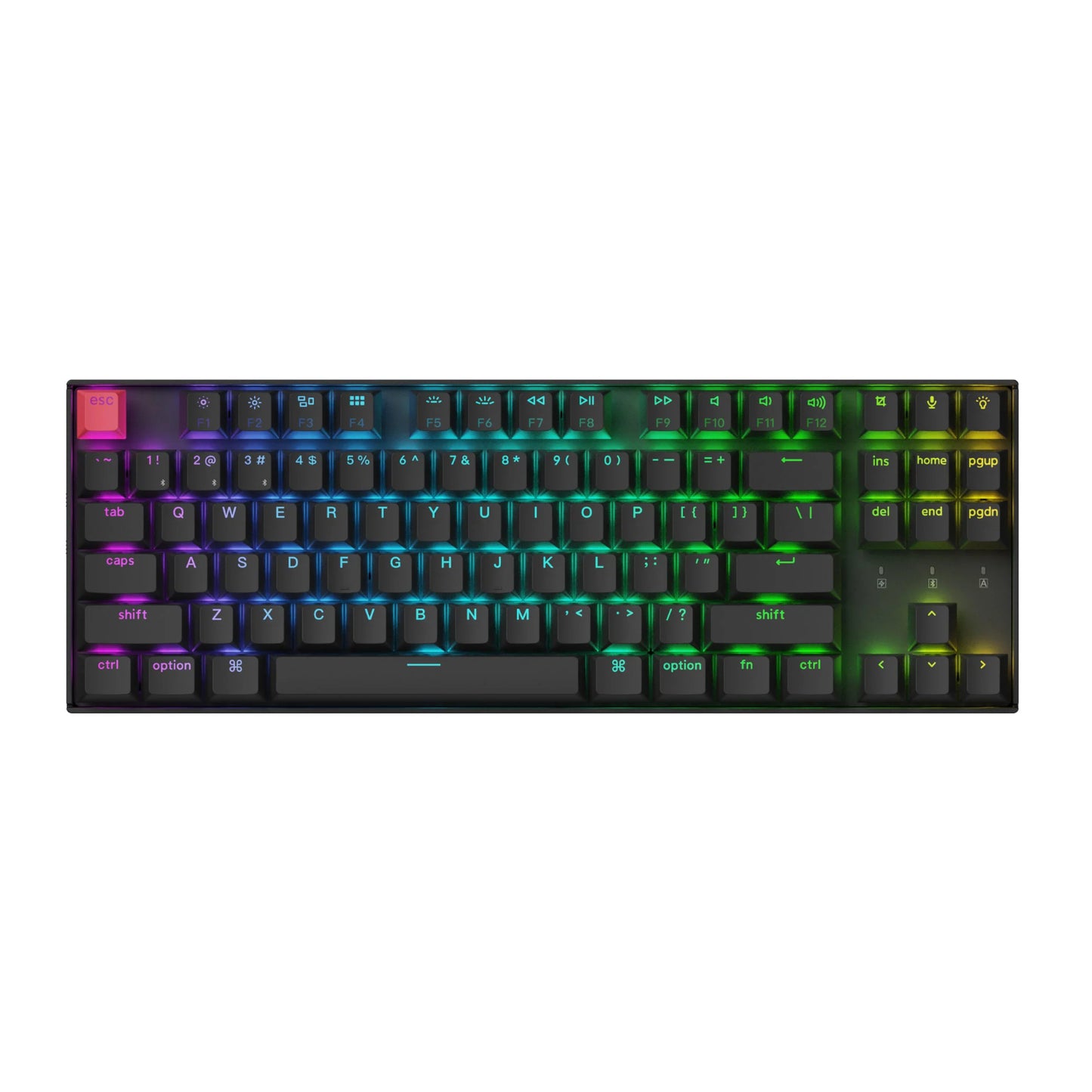 Keychron K8 QMK 80% TKL Wireless Mechanical Keyboard V2 Red Switches - Black