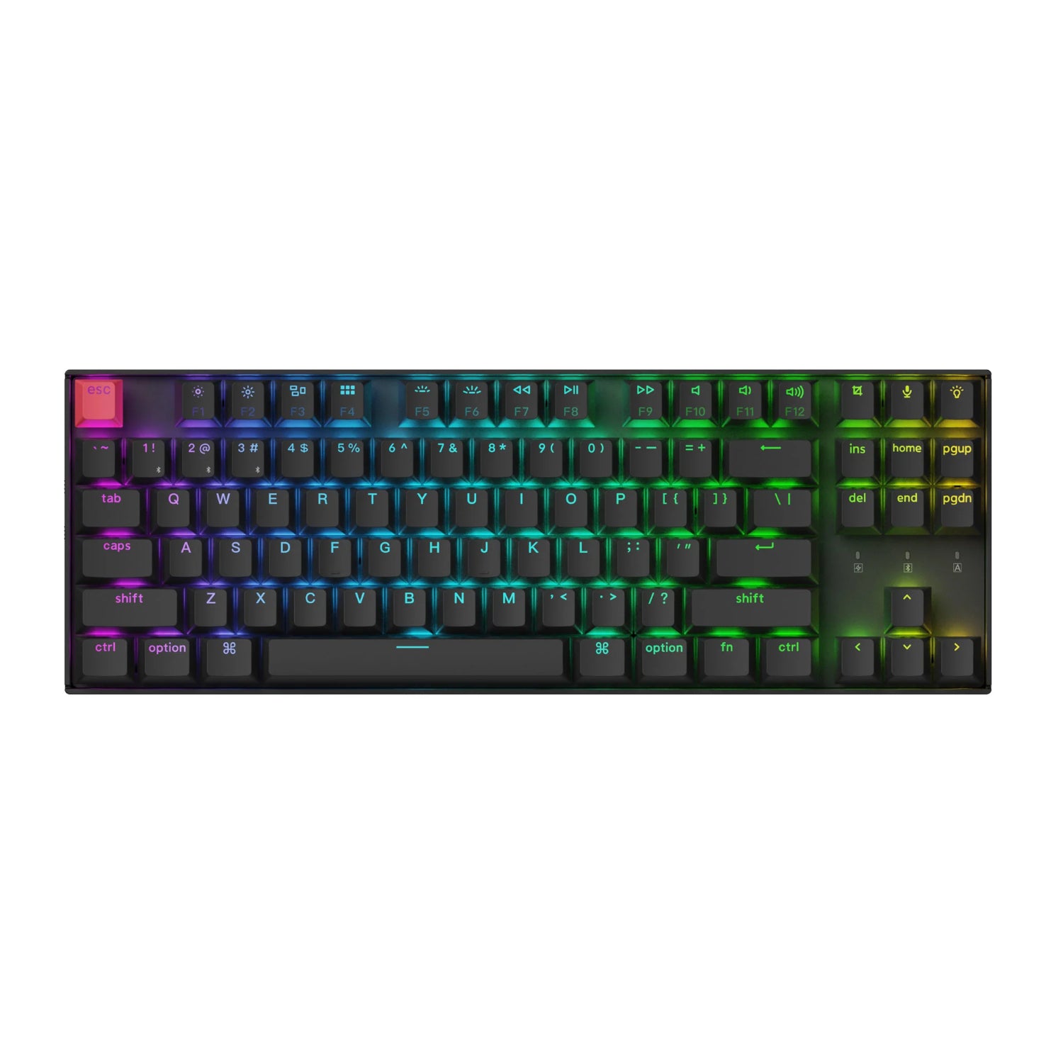 Keychron K8 QMK 80% TKL Wireless Mechanical Keyboard V2 Red Switches - Black