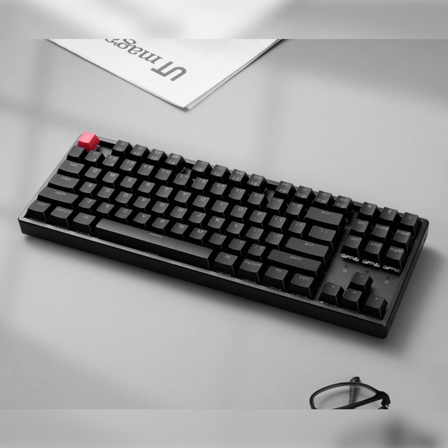Keychron K8 QMK 80% TKL Wireless Mechanical Keyboard V2 Red Switches - Black