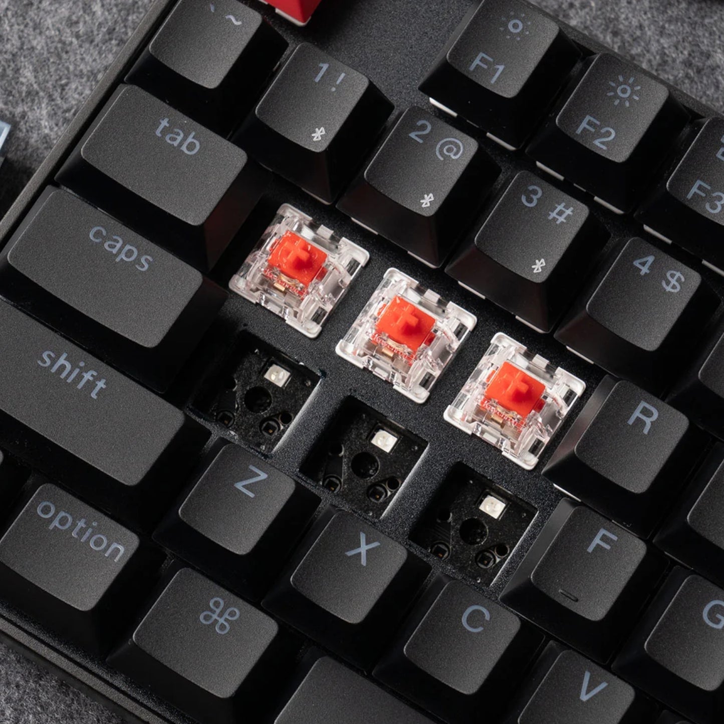 Keychron K8 QMK 80% TKL Wireless Mechanical Keyboard V2 Red Switches - Black