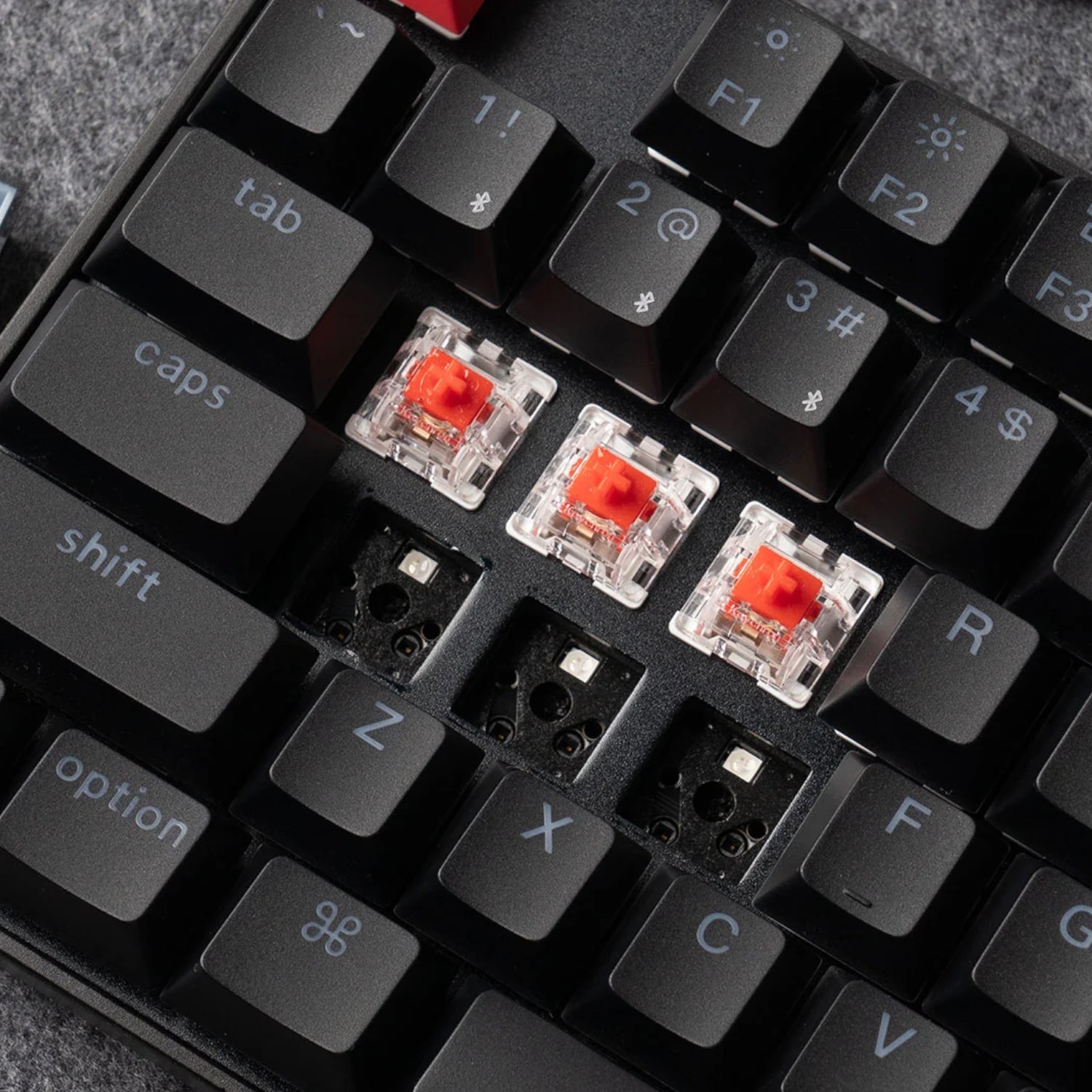 Keychron K8 QMK 80% TKL Wireless Mechanical Keyboard V2 Red Switches - Black