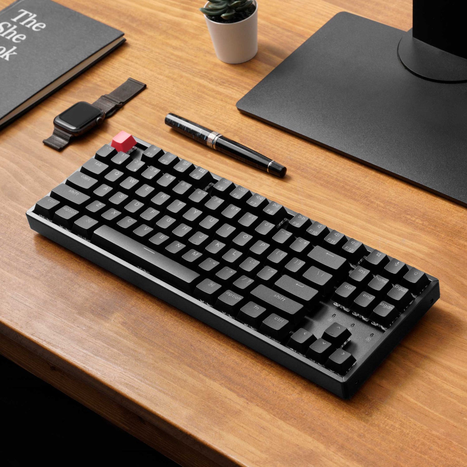Keychron K8 QMK 80% TKL Wireless Mechanical Keyboard V2 Red Switches - Black
