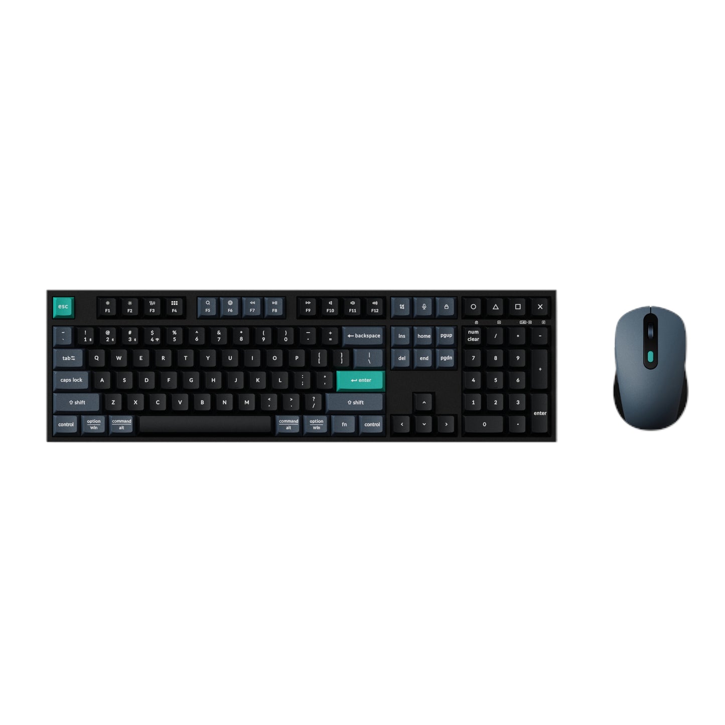 Keychron B36 100% Layout Wireless Keyboard and Mouse Combo – Black/Green