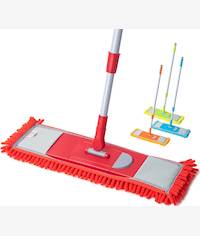 Kleaner Microfiber Extendable Flat Mop Red