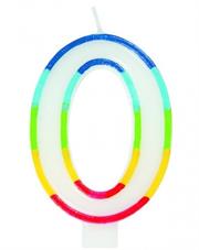 Casey 7cm Multicolor Numerical Birthday Candle Nr.0