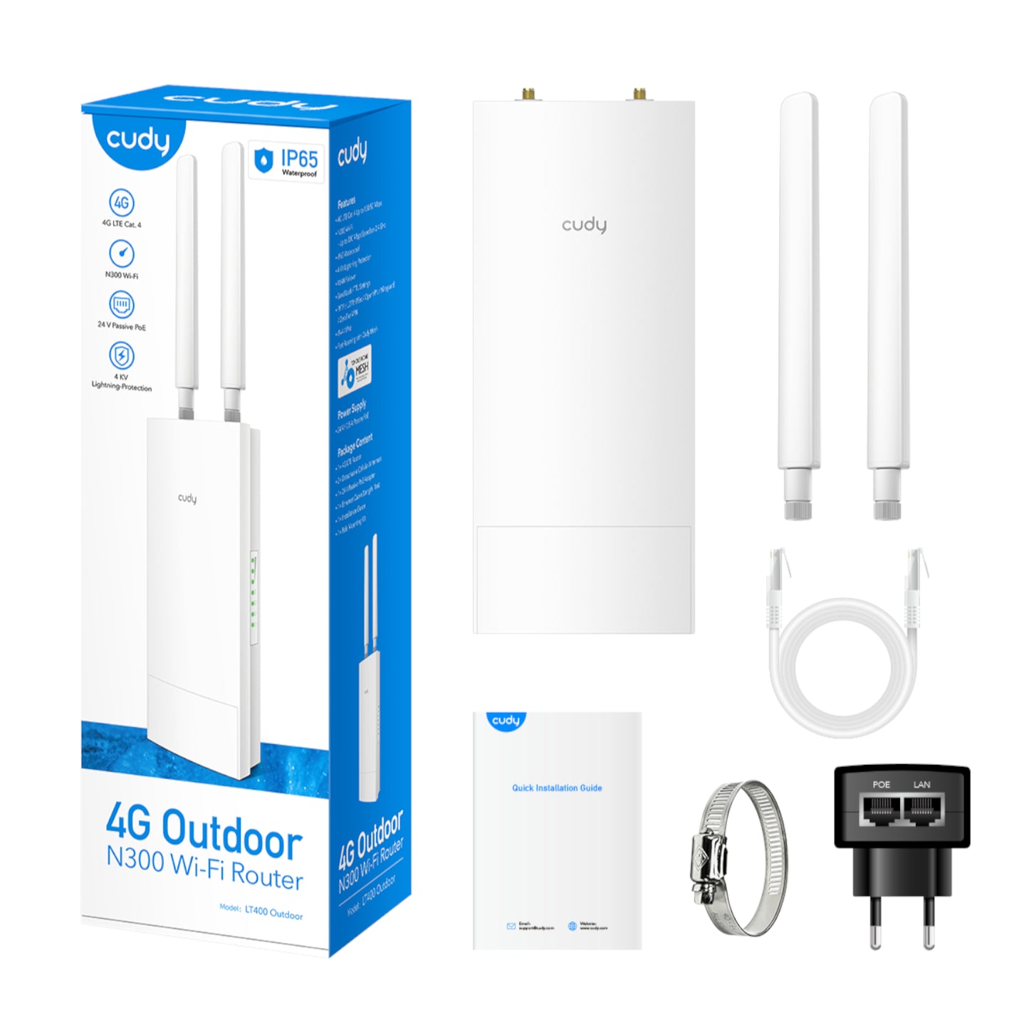 Cudy LT400 4G LTE N300 300Mbps Wi-Fi Outdoor Router