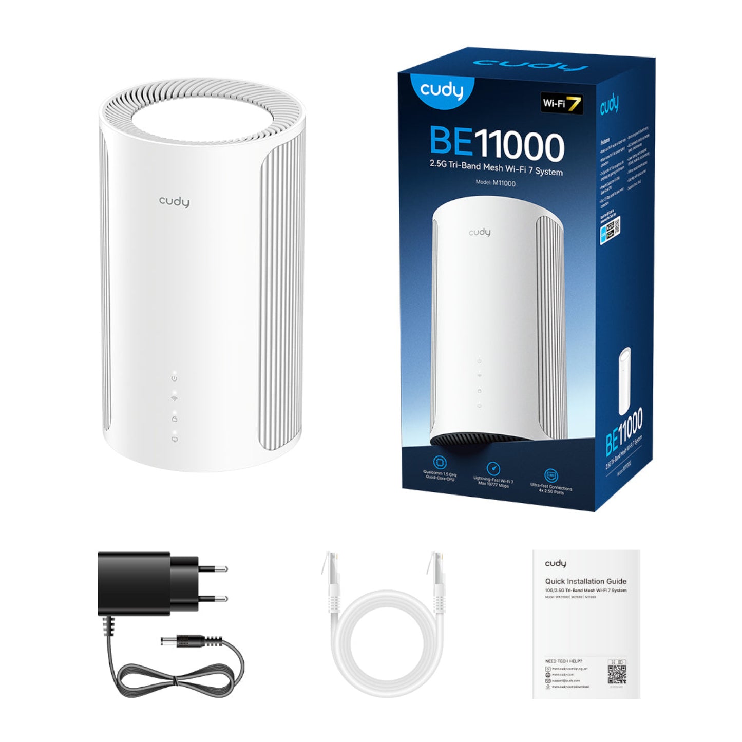 Cudy BE11000 Wi-Fi7 Tri-band Mesh Wi-Fi System - 1 Pack