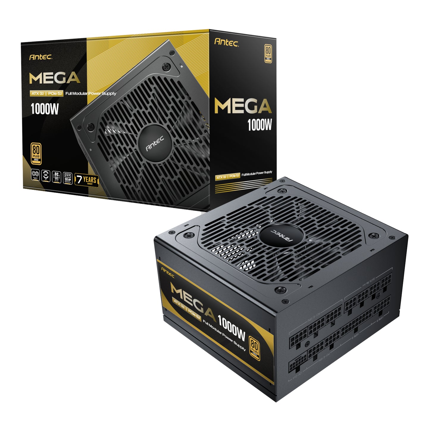 Antec MEGA 1000W 80 PLUS Gold ATX3.1 PCIE5.1 Fully Modular Power Supply