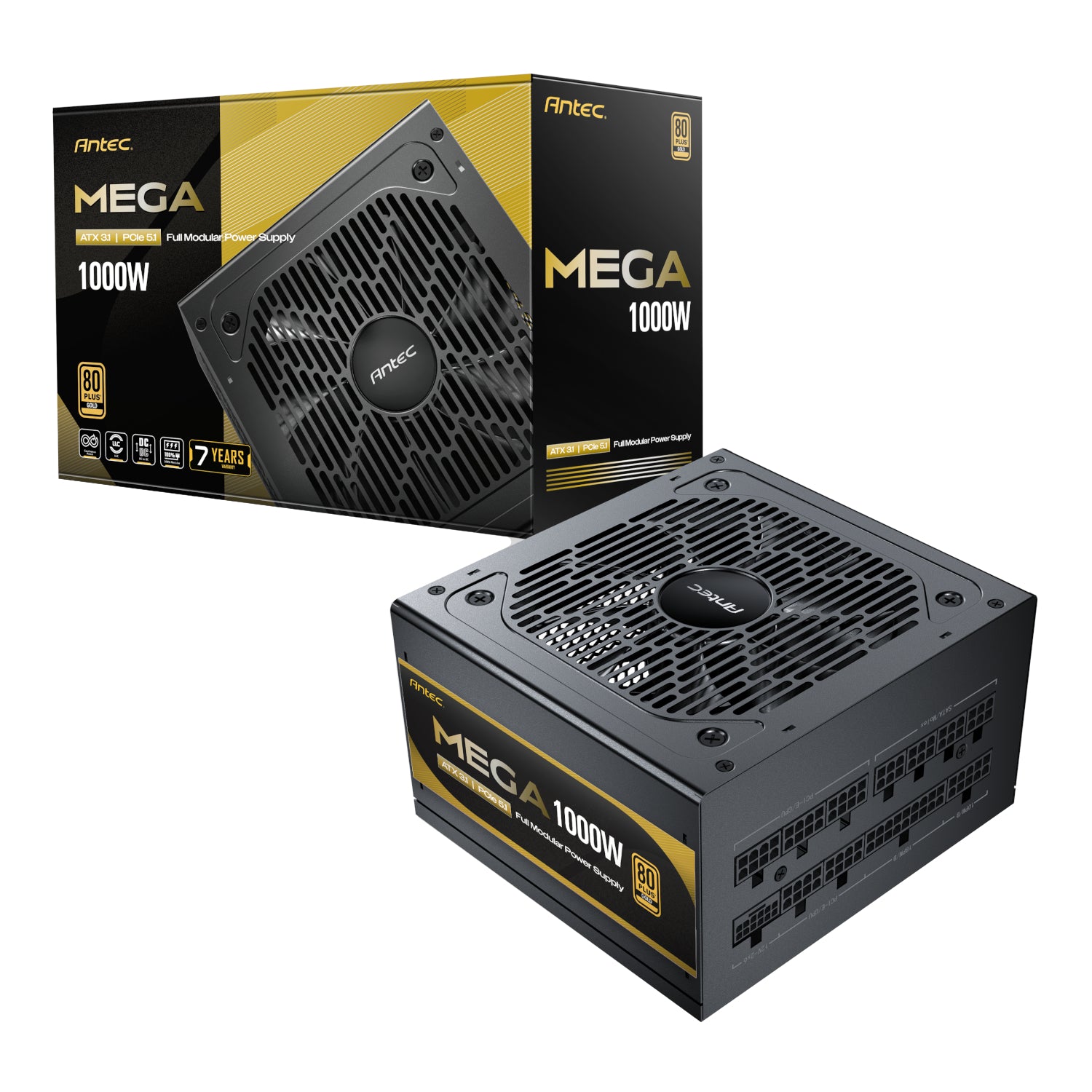 Antec MEGA 1000W 80 PLUS Gold ATX3.1 PCIE5.1 Fully Modular Power Supply