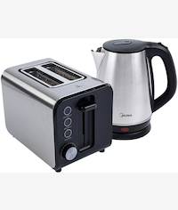 Midea Deluxe Stainless Kettle and 2 Slice Toaster Breakfast Pack