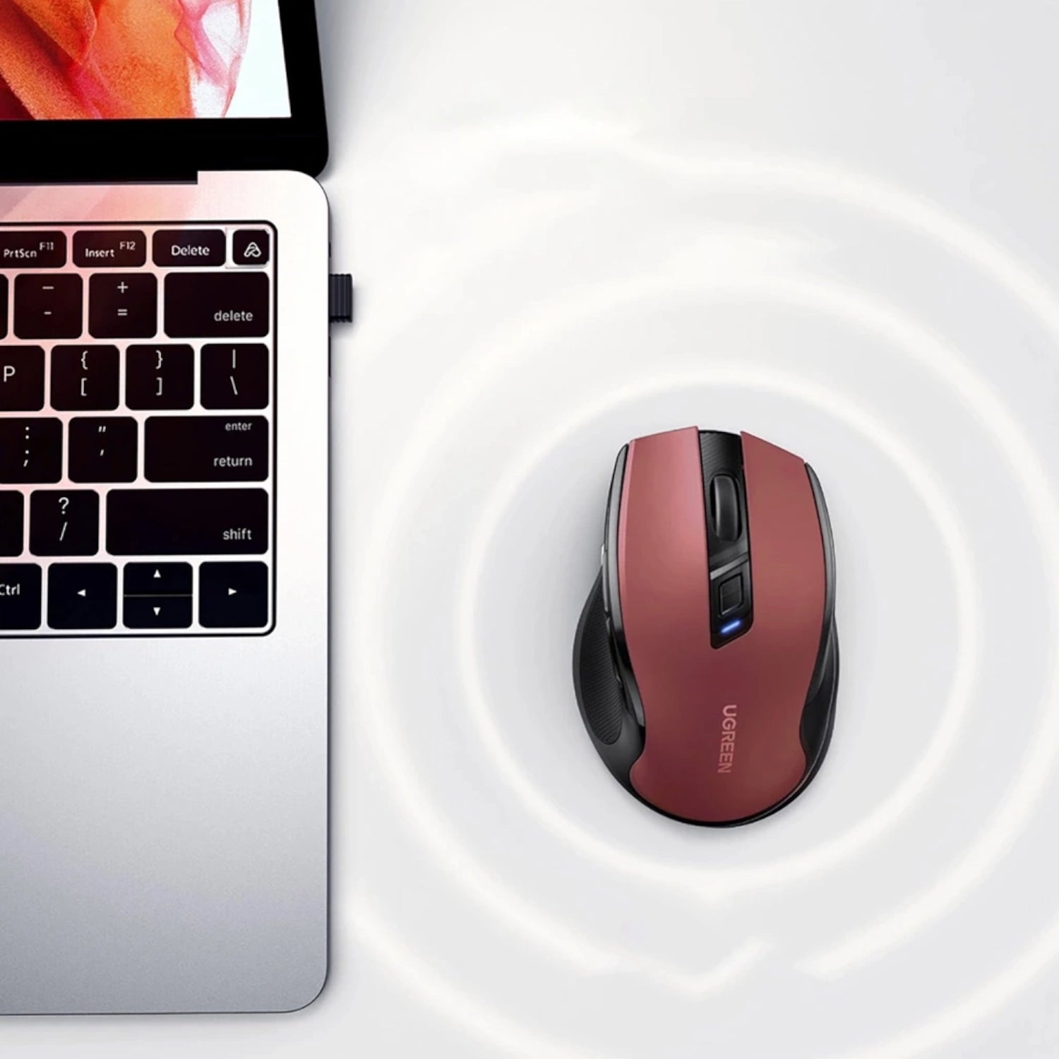 UGREEN MU006 2.4GHz Wireless Optical Mouse - Red