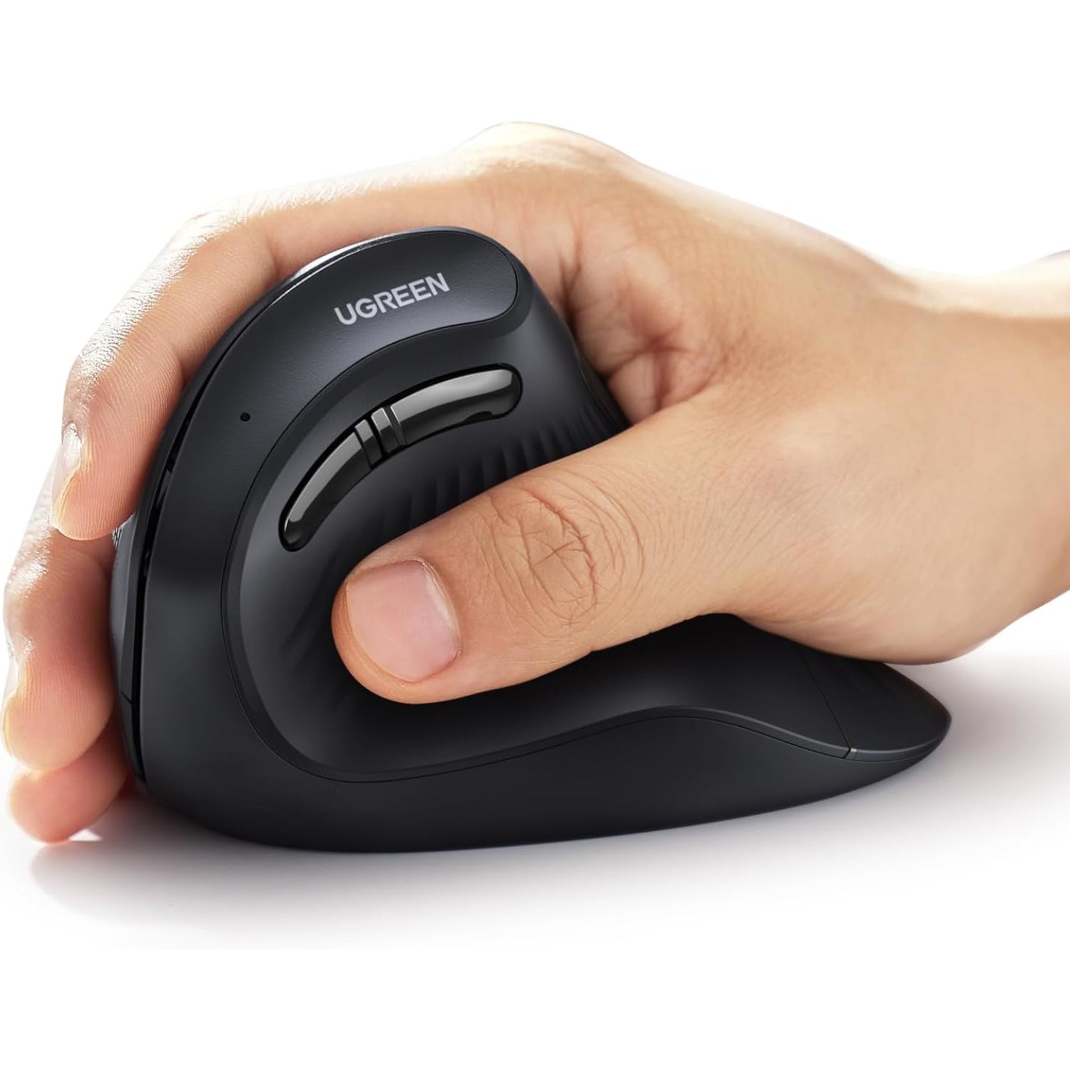 UGREEN Multi-Mode Vertical Mouse Bluetooth and 2.4G Wireless–Black
