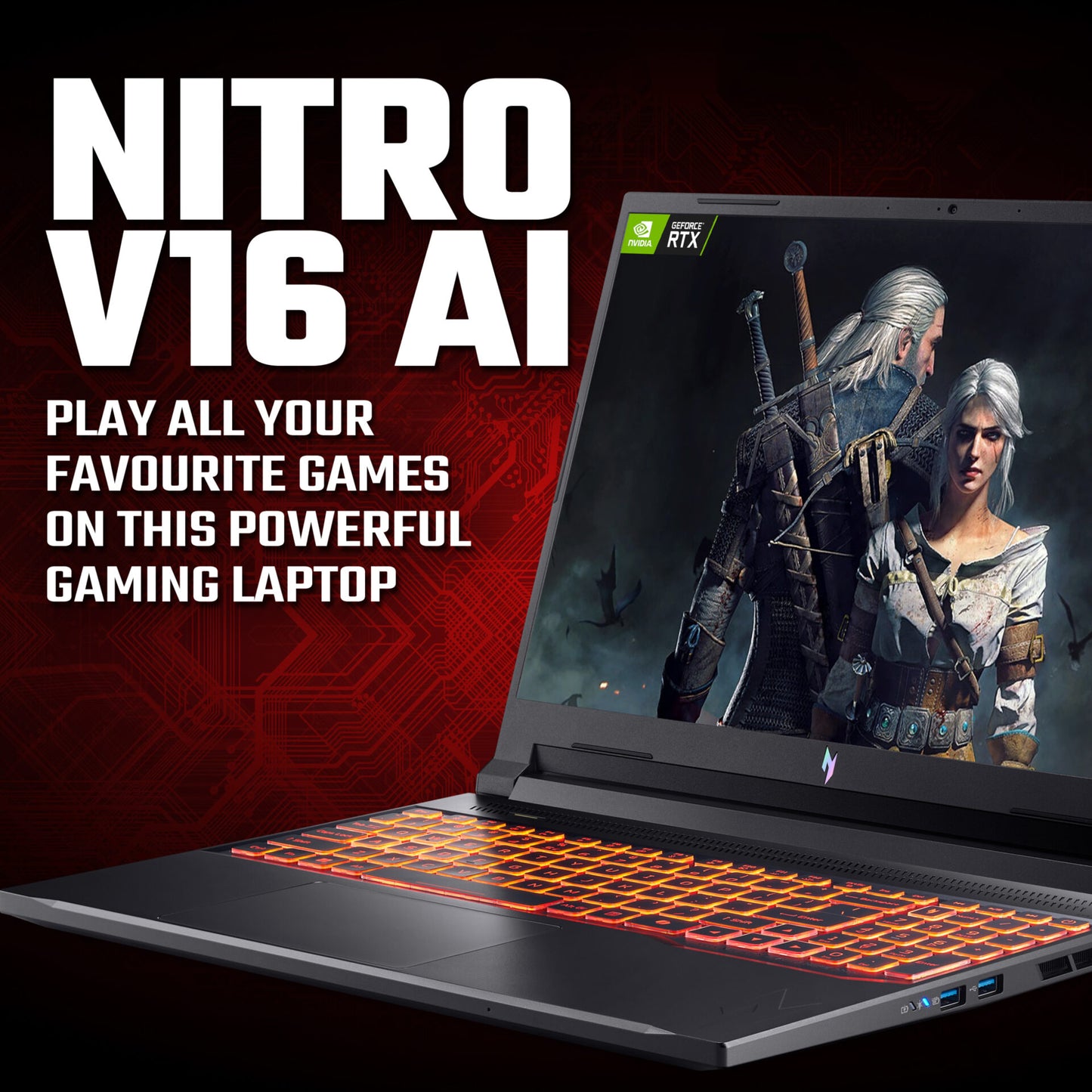 Acer NITRO V 16 Gaming Laptop 16″ | AMD Ryzen 5 | 16GB |1TB | RTX 5060 8GB | Windows 11 Home