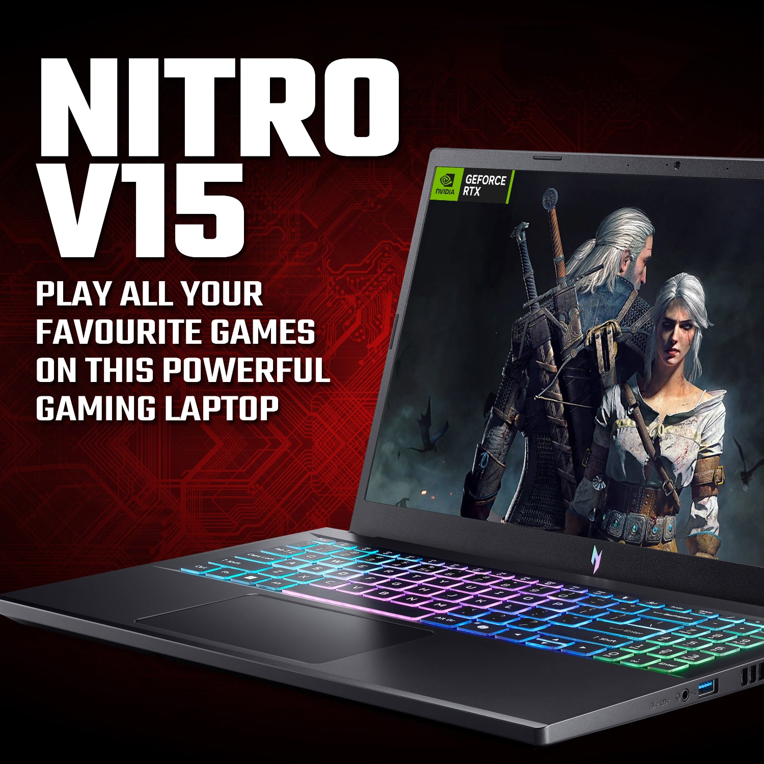 Acer NITRO V 15 Gaming Laptop 15.6" | AMD Ryzen 5 | 16GB | 512GB | RTX 5050 8GB | Windows 11 Home