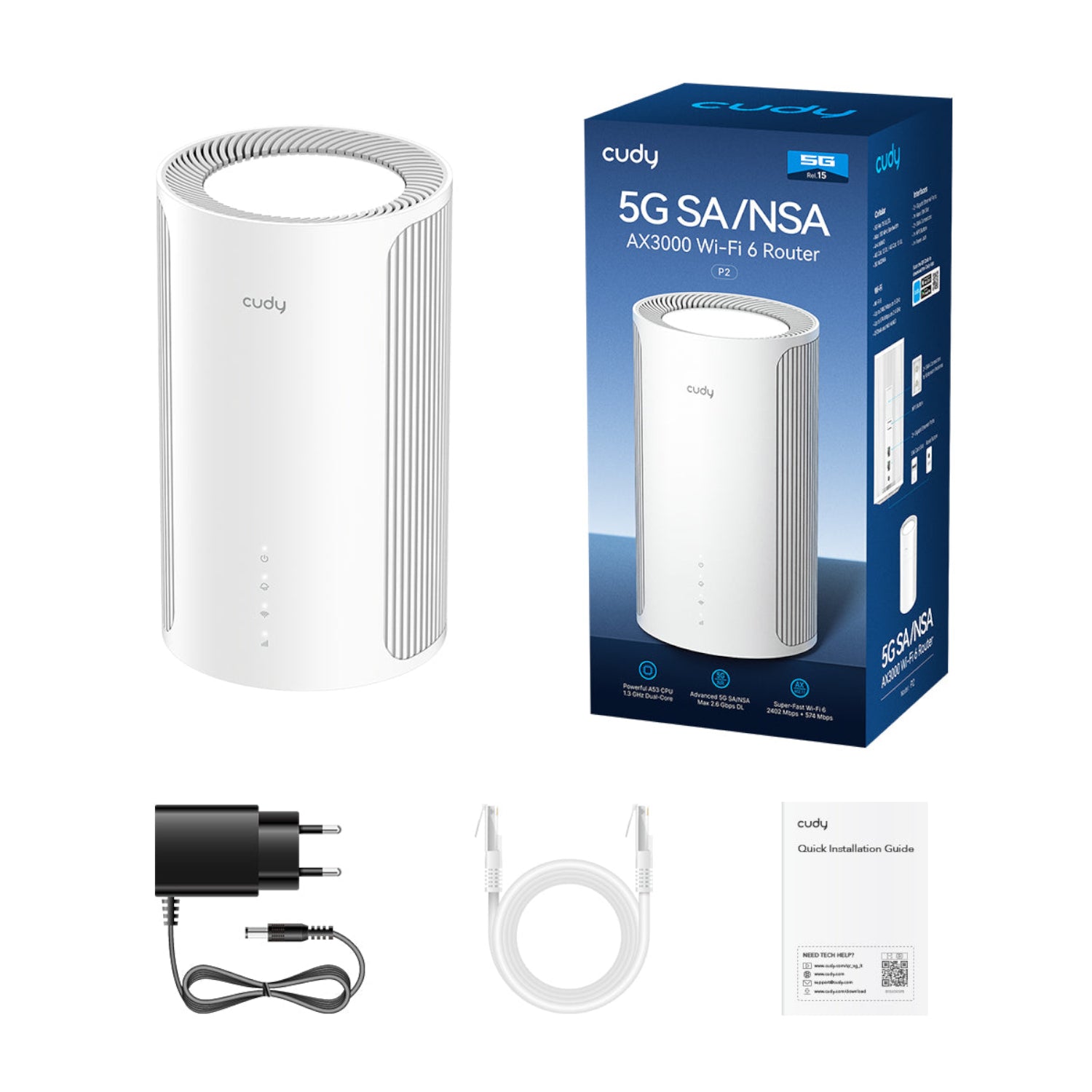 Cudy AX3000 Dual Band 5G Wi-Fi 6 LTE Router -White