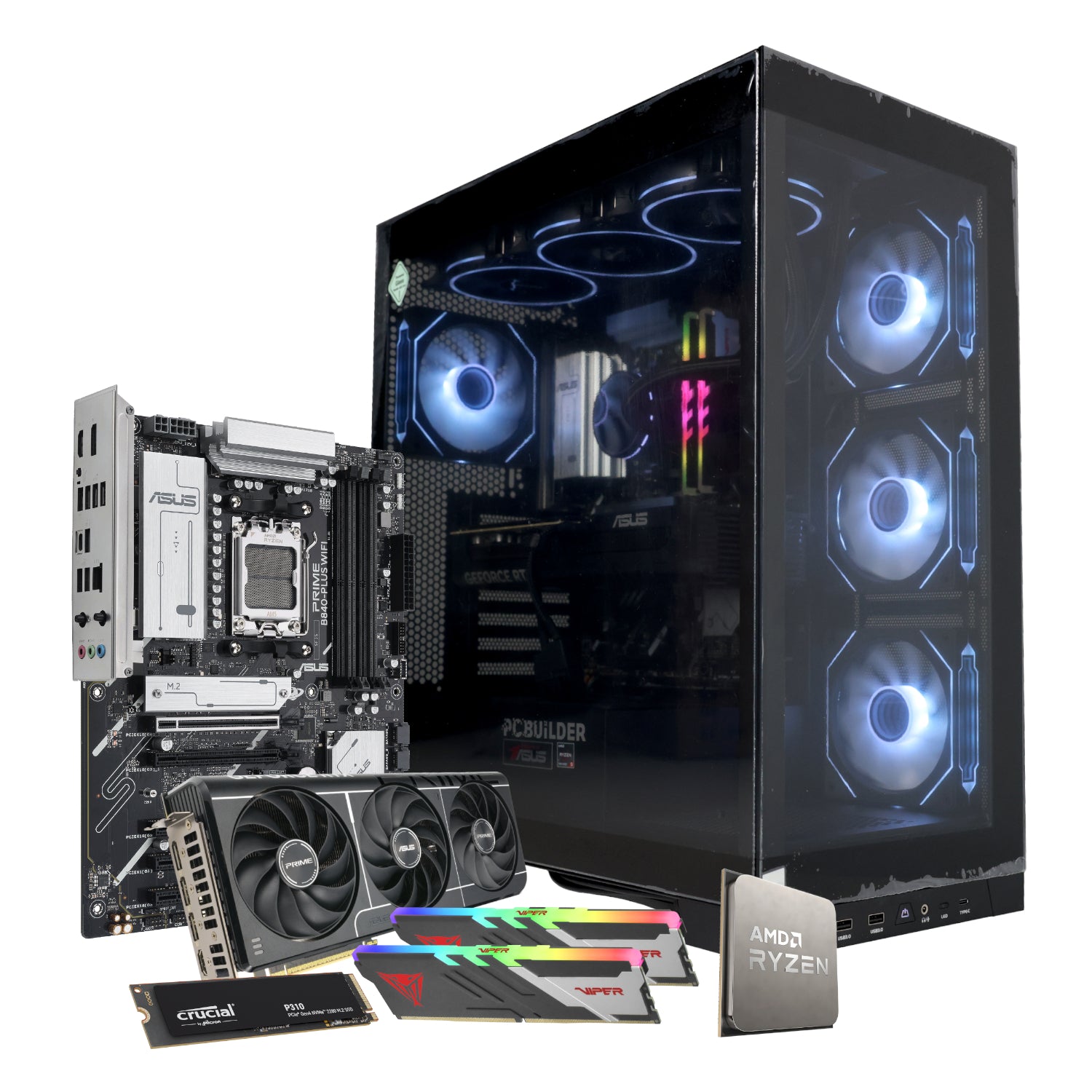 PCBuilder Ryzen 5 7600 MAVERICK Windows 11 Gaming PC