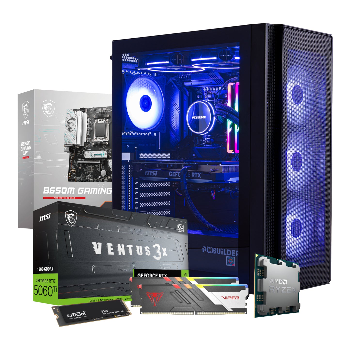 PCBuilder Ryzen 5 9600X NEXUS Windows 11 Gaming PC