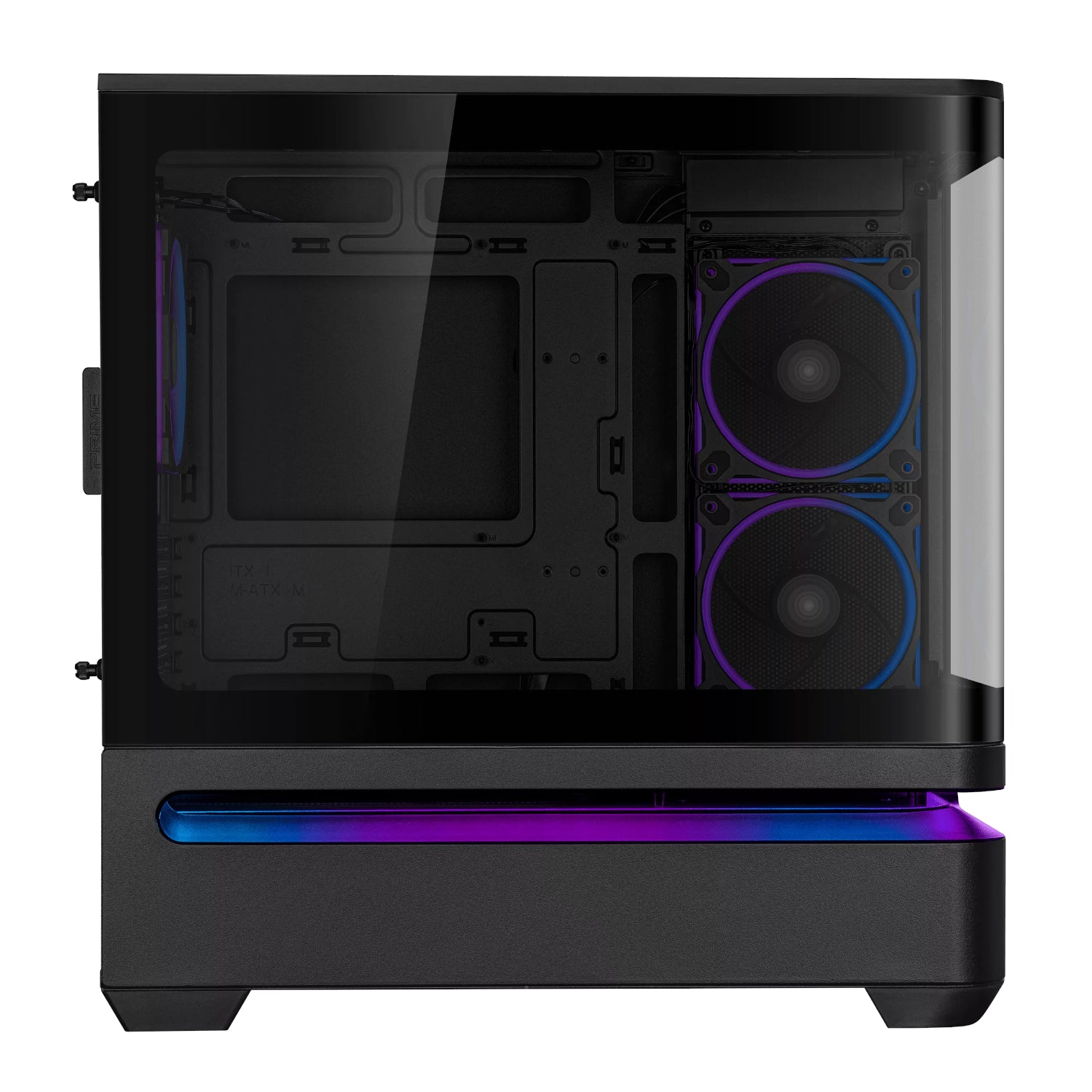 Asus Prime AP202 ARGB Curved Tempered Glass Micro-ATX Chassis – Black