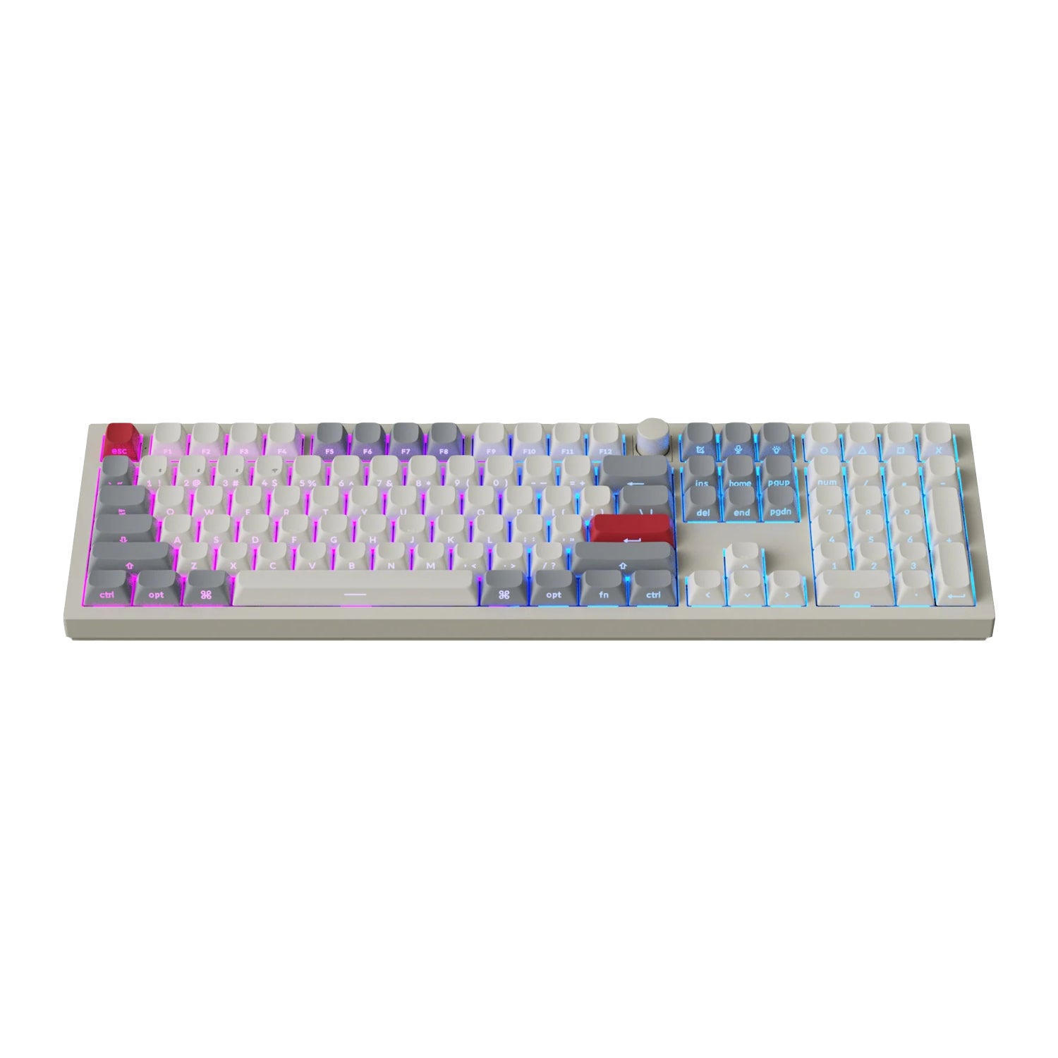 Keychron Q6 Max QMK/VIA Wireless Custom Mechanical Keyboard OSA Gateron Red Jupiter Switches - Shell White